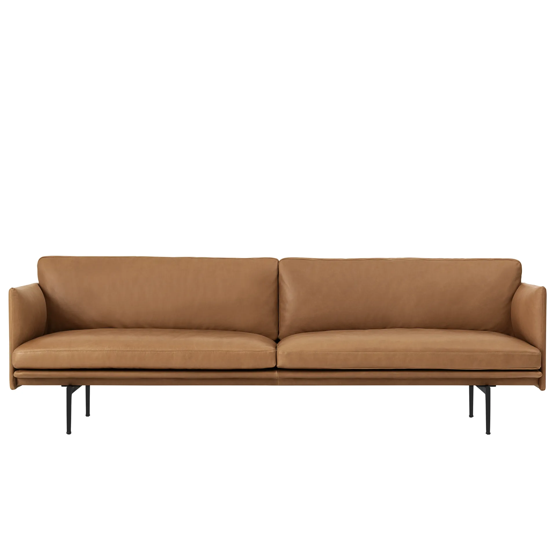 Outline 3-seters sofa skinn, brunt skinn Muuto