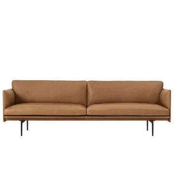 Outline 3-seters sofa skinn - brunt skinn - Muuto