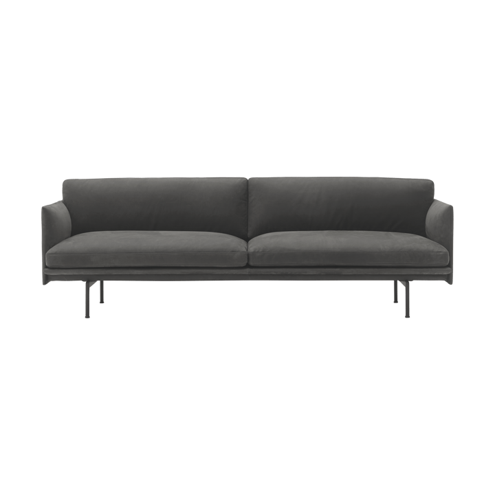 Outline 3-seters sofa skinn - Grace leather Camel-svarte ben - Muuto