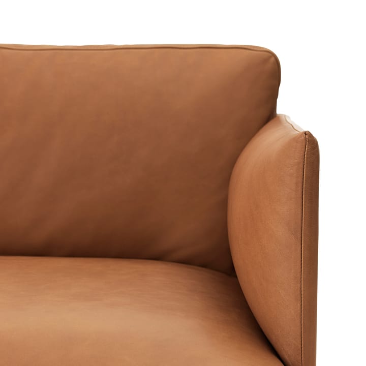Outline 3-seters sofa skinn - Refine black-svarte ben - Muuto