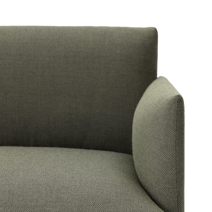 Outline 3-seters sofa skinn - Refine svart-aluminiumsben - Muuto