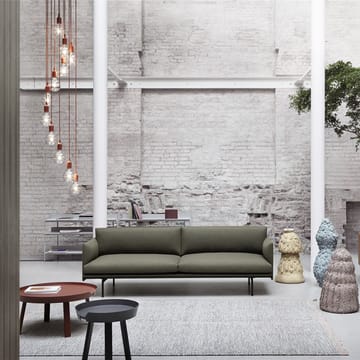 Outline 3-seters sofa skinn - Refine svart-aluminiumsben - Muuto