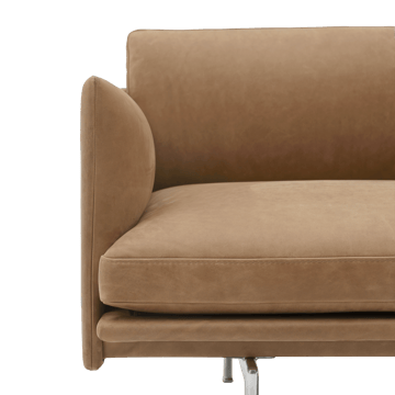 Outline 3,5-seters sofa polished alu - Grace leather Camel - Muuto