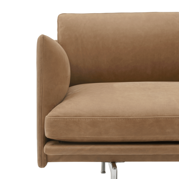 Outline 3,5-seters sofa polished alu - Grace leather Camel - Muuto