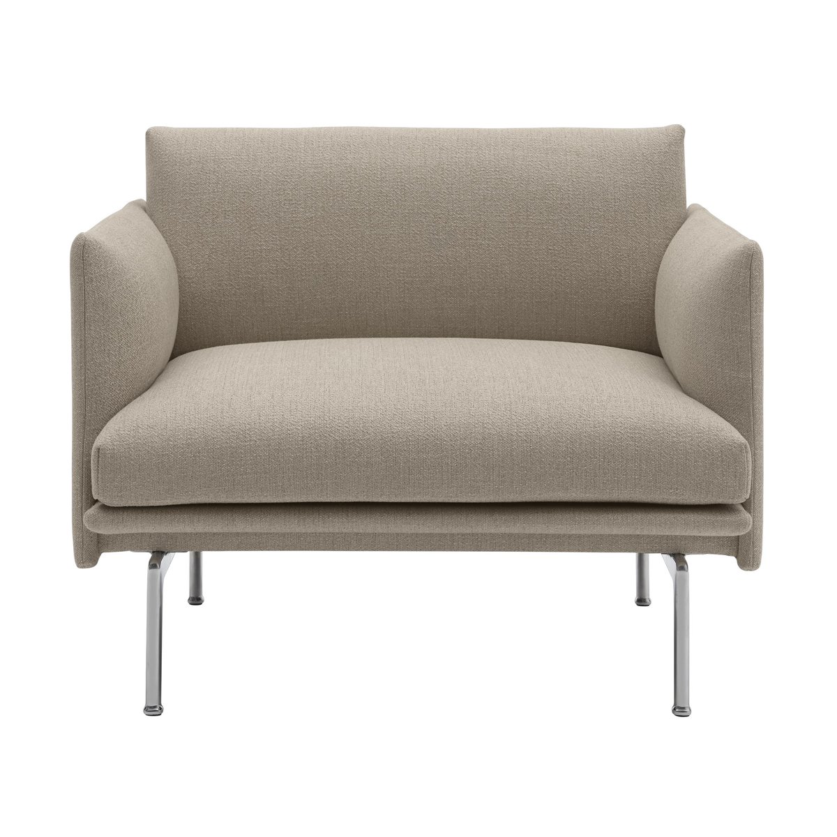 Muuto Outline chair lenestol stoff Ecriture 240-Polished Aluminium