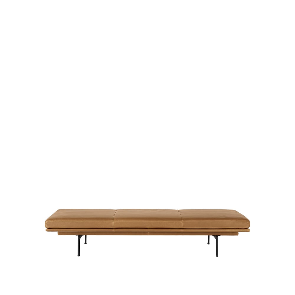 Muuto Outline dagseng Refine leather cognac-Black | Skandinavisk Design | Sovesofaer | Brun