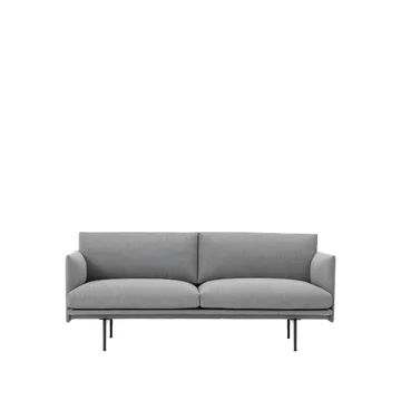 Outline sofa 2-seter - Fiord 151 grey-Black - Muuto
