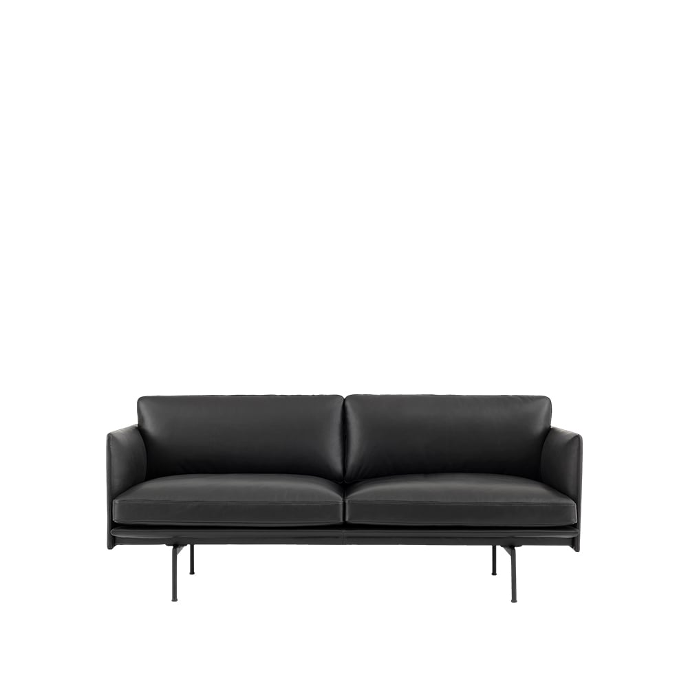 Bilde av Muuto Outline sofa 2-seter Refine leather black-Black