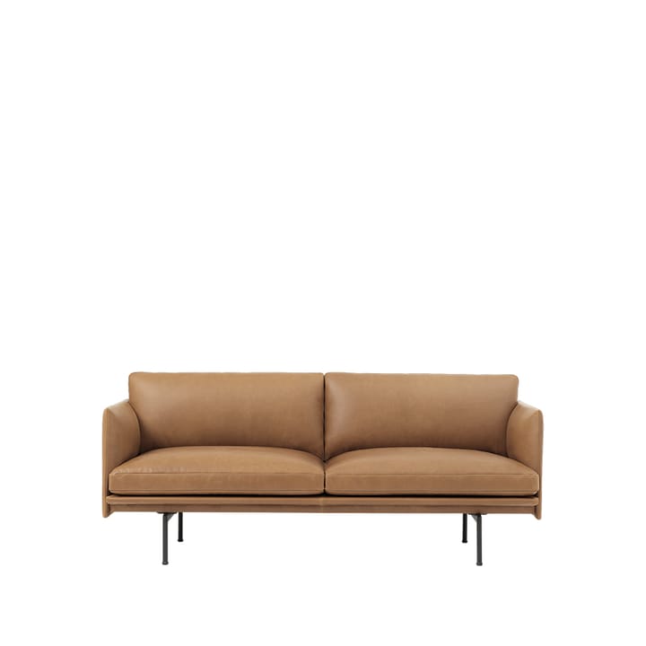 Outline sofa 2-seter - Refine leather cognac-Black - Muuto