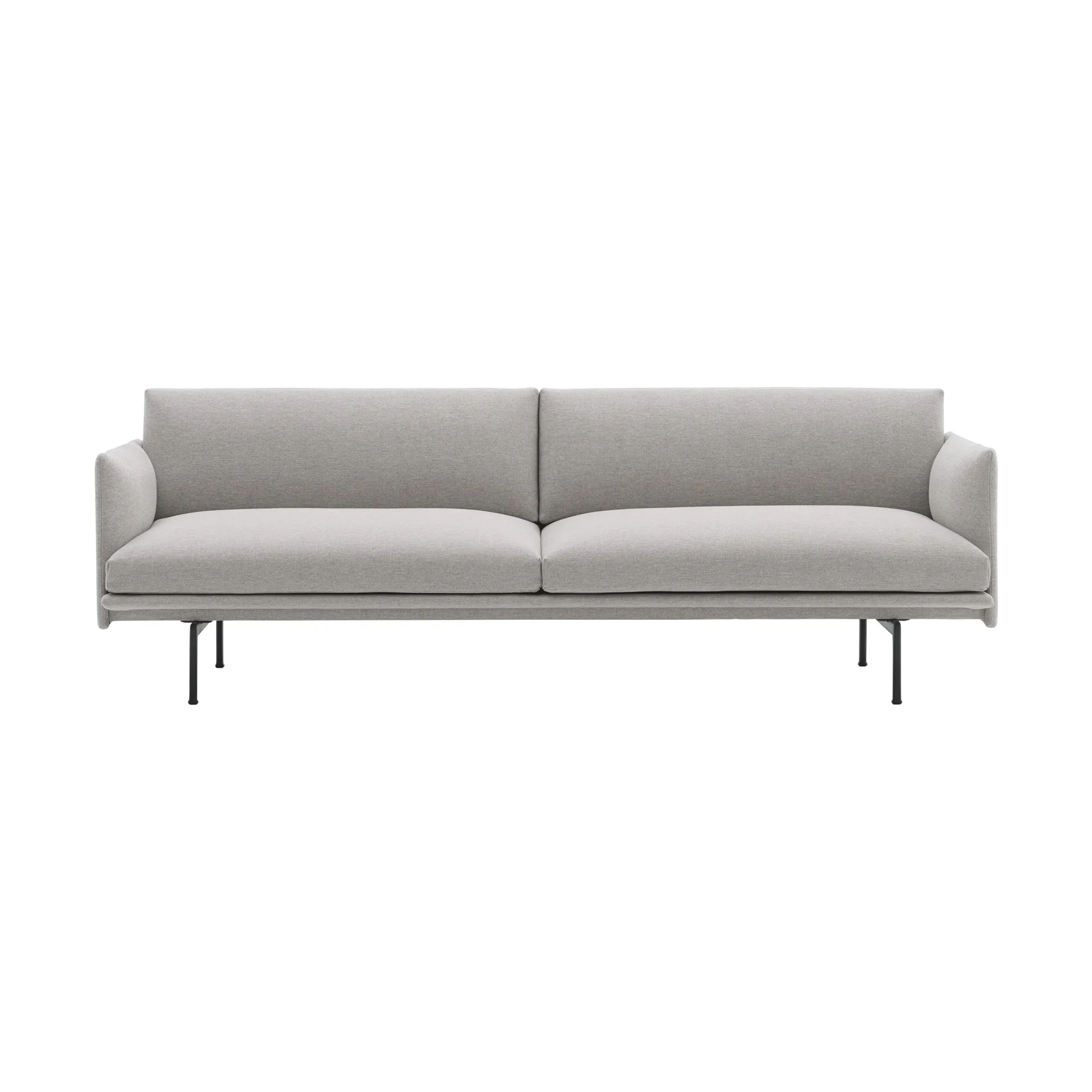 Outline sofa 3-seter tekstil, Clay 12-Black Muuto