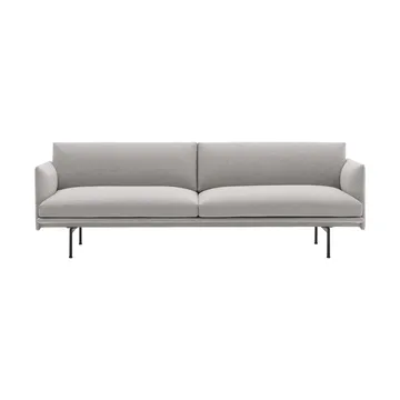 Outline sofa 3-seter tekstil - Clay 12-Black - Muuto