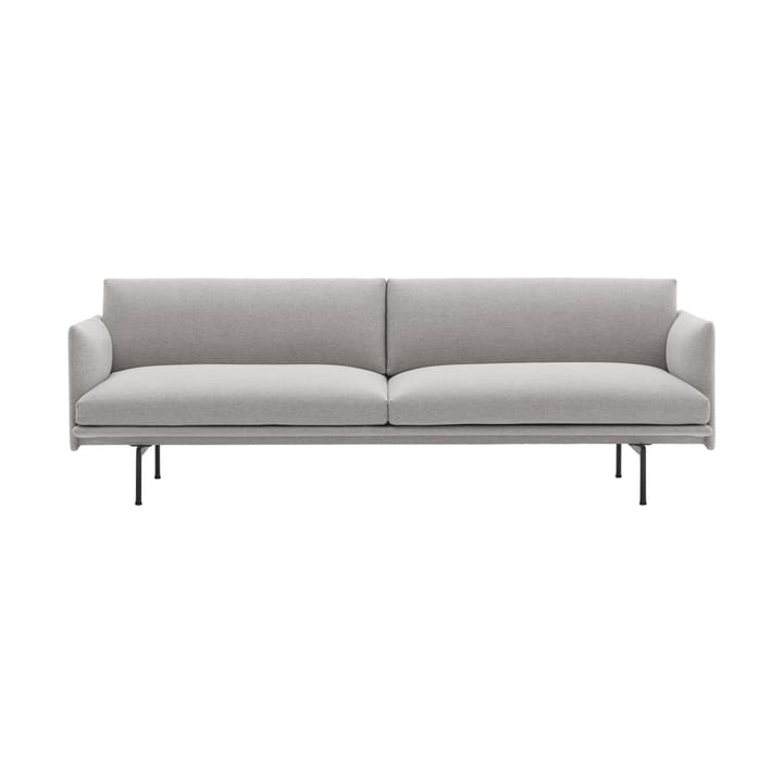 Outline sofa 3-seter tekstil - Clay 12-Black - Muuto