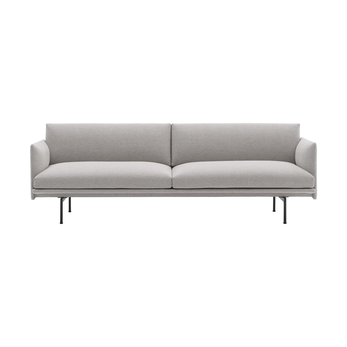 Muuto Outline sofa 3-seter tekstil Clay 12-Black