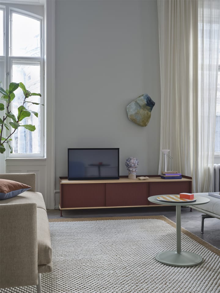 Outline sofa 3-seter tekstil, Ecriture 240-Polished Aluminium Muuto