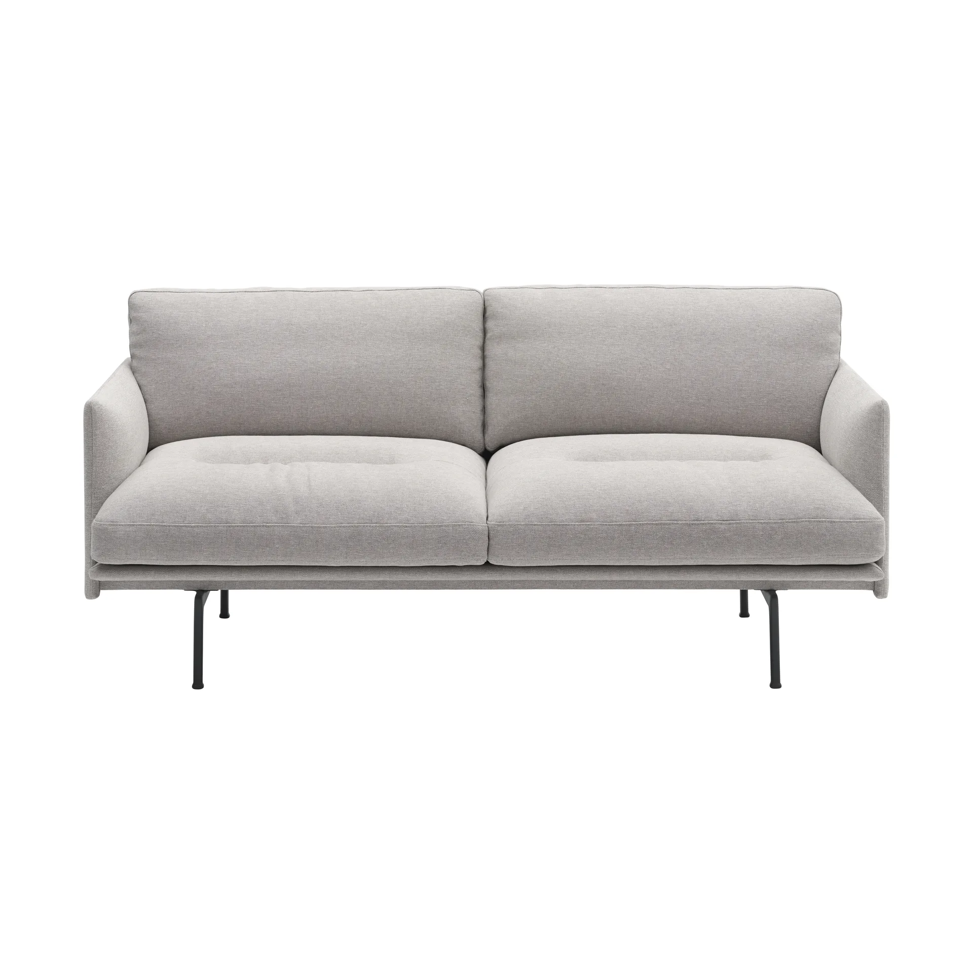 Outline Soft sofa, Clay 12-svarte ben, 2-seter Muuto