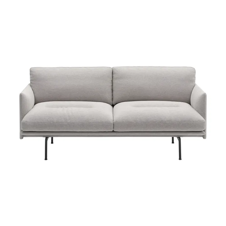 Outline Soft sofa - Clay 12-svarte ben, 2-seter - Muuto