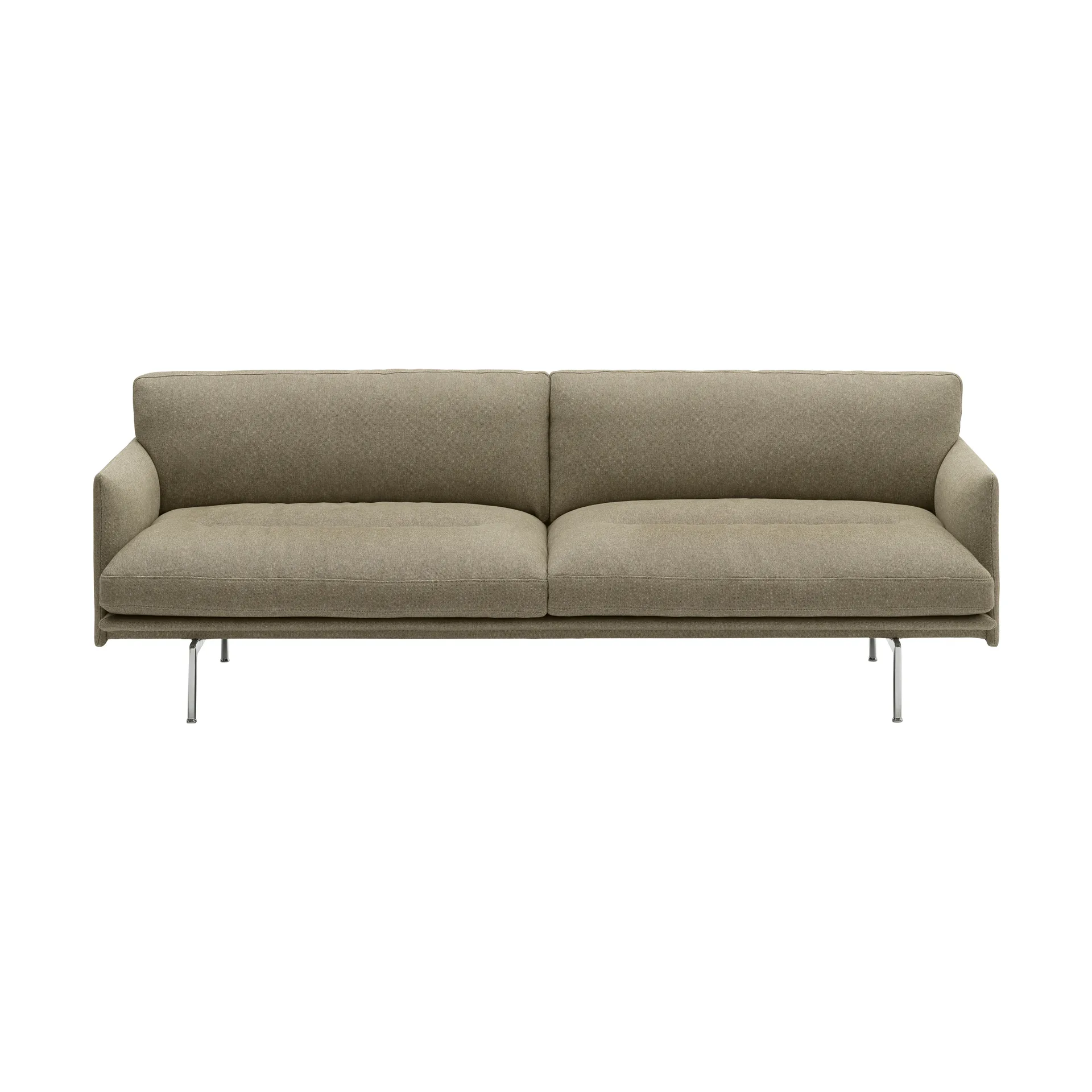 Outline Soft sofa, Clay 15-aluminiumsben, 3-seter Muuto