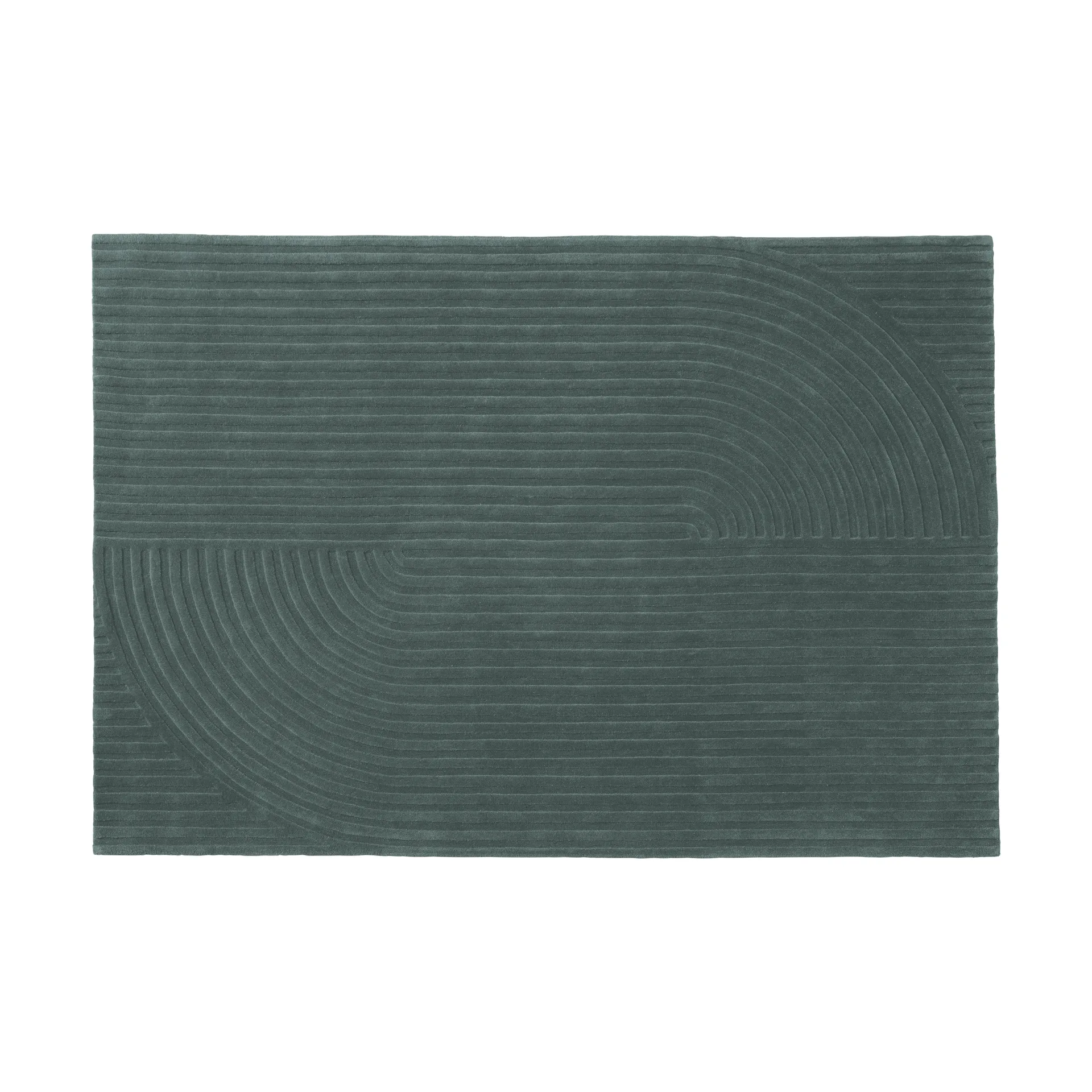 Relevo Rug Quattro ullteppe, Dark green, 170x240 cm Muuto