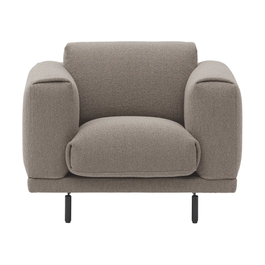 Rest Lounge Chair lenestol, Hearth 6-svarte ben Muuto