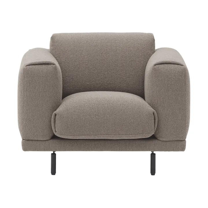 Rest Lounge Chair lenestol - Hearth 6-svarte ben - Muuto