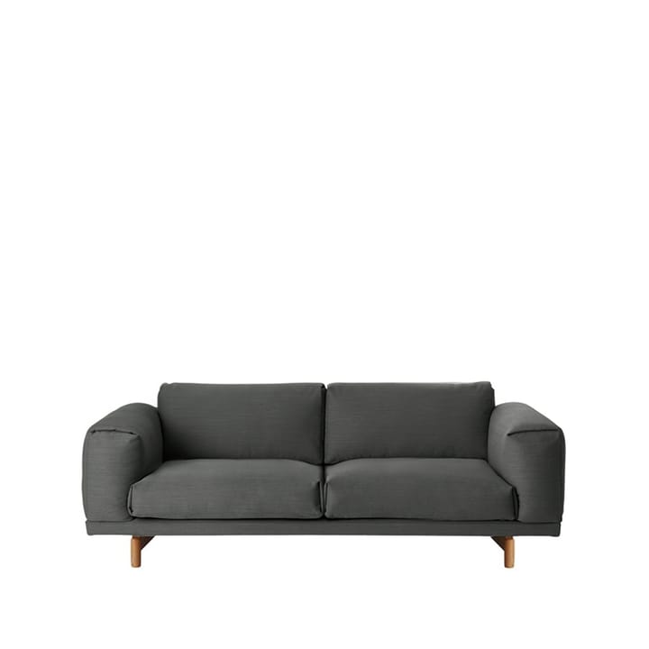 Rest sofa - 2-seter tekstil remix 163 grey, eikeben - Muuto