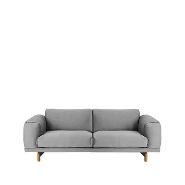 Rest sofa - 2-seter tekstil steelcut trio ii 133 light grey, eikeben - Muuto