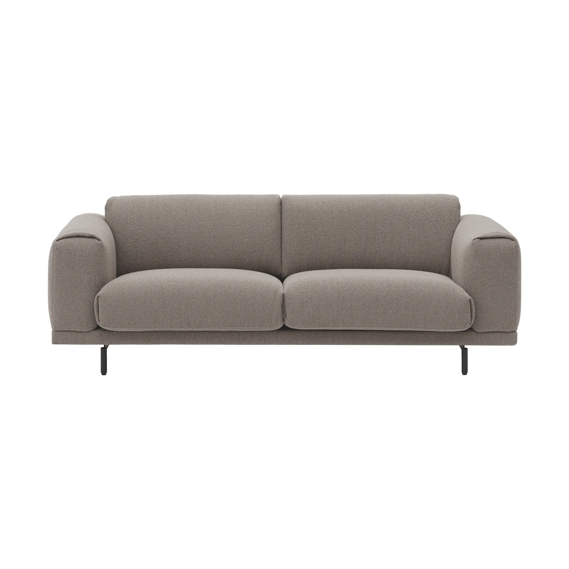 Rest sofa, 3-seter, Hearth 6 grey-svarte ben Muuto