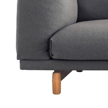 Rest sofa - 3-seter tekstil remix 163 grey, eikeben - Muuto
