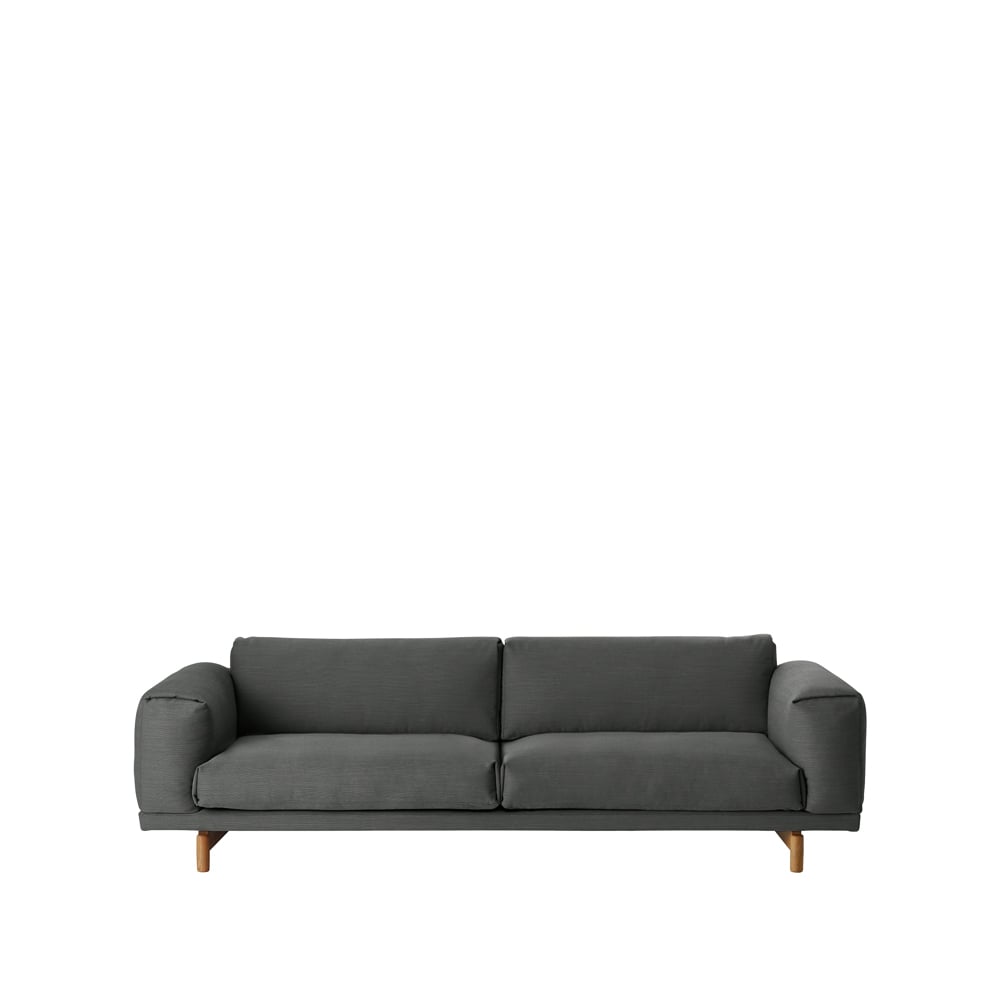 Muuto Rest sofa 3-seter tekstil remix 163 grey, eikeben