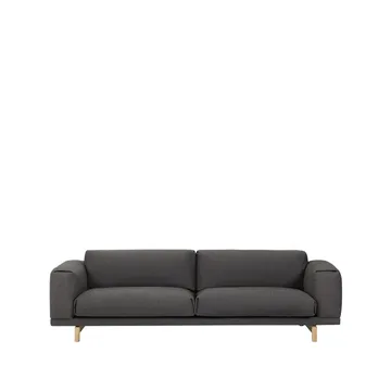 Rest sofa - 3-seter tekstil vancouver 13 light grey, eikeben - Muuto