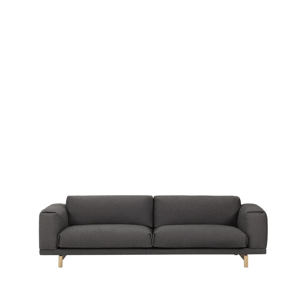 Muuto Rest sofa 3-seter tekstil vancouver 13 light grey, eikeben