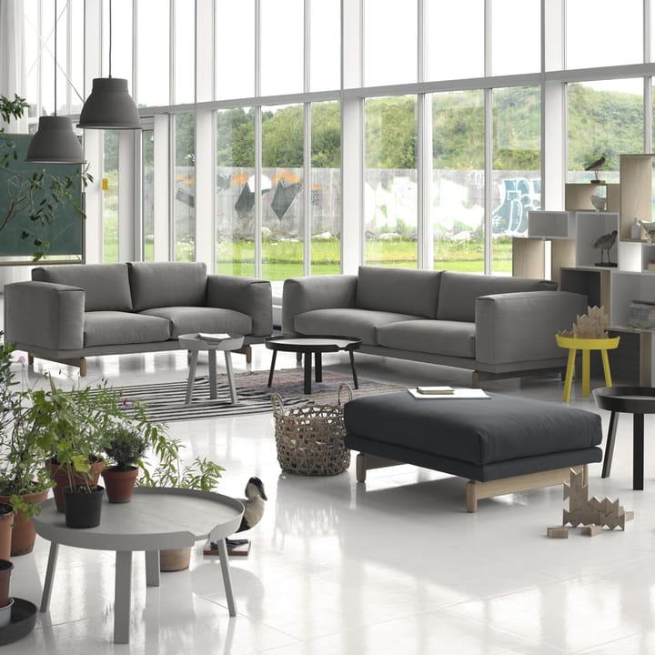 Rest sofa - 3-seter tekstil vancouver 14 light grey, eikeben - Muuto