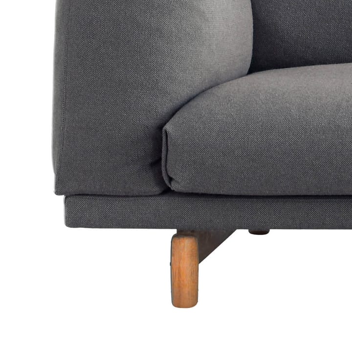 Rest sofa - 3-seter tekstil vancouver 14 light grey, eikeben - Muuto