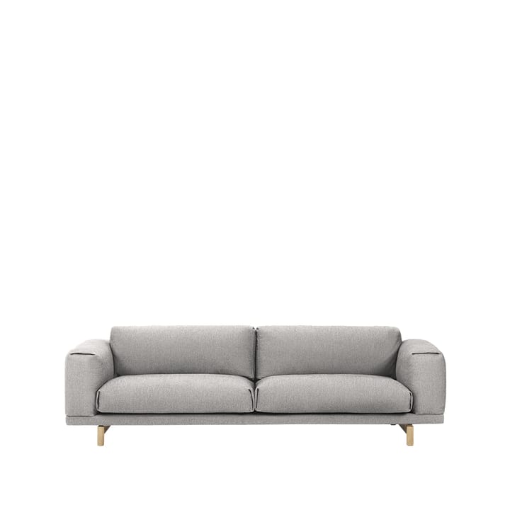 Rest sofa - 3-seter tekstil vancouver 14 light grey, eikeben - Muuto