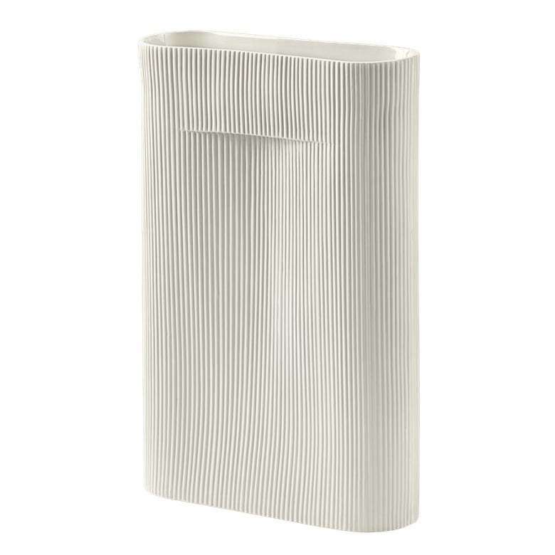 Ridge vase 48,5 cm Off white