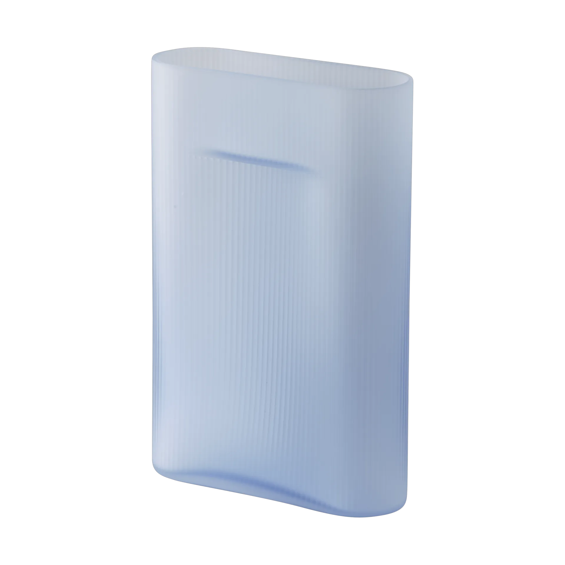 Ridge vase frostat glass 35 cm, Light blue Muuto
