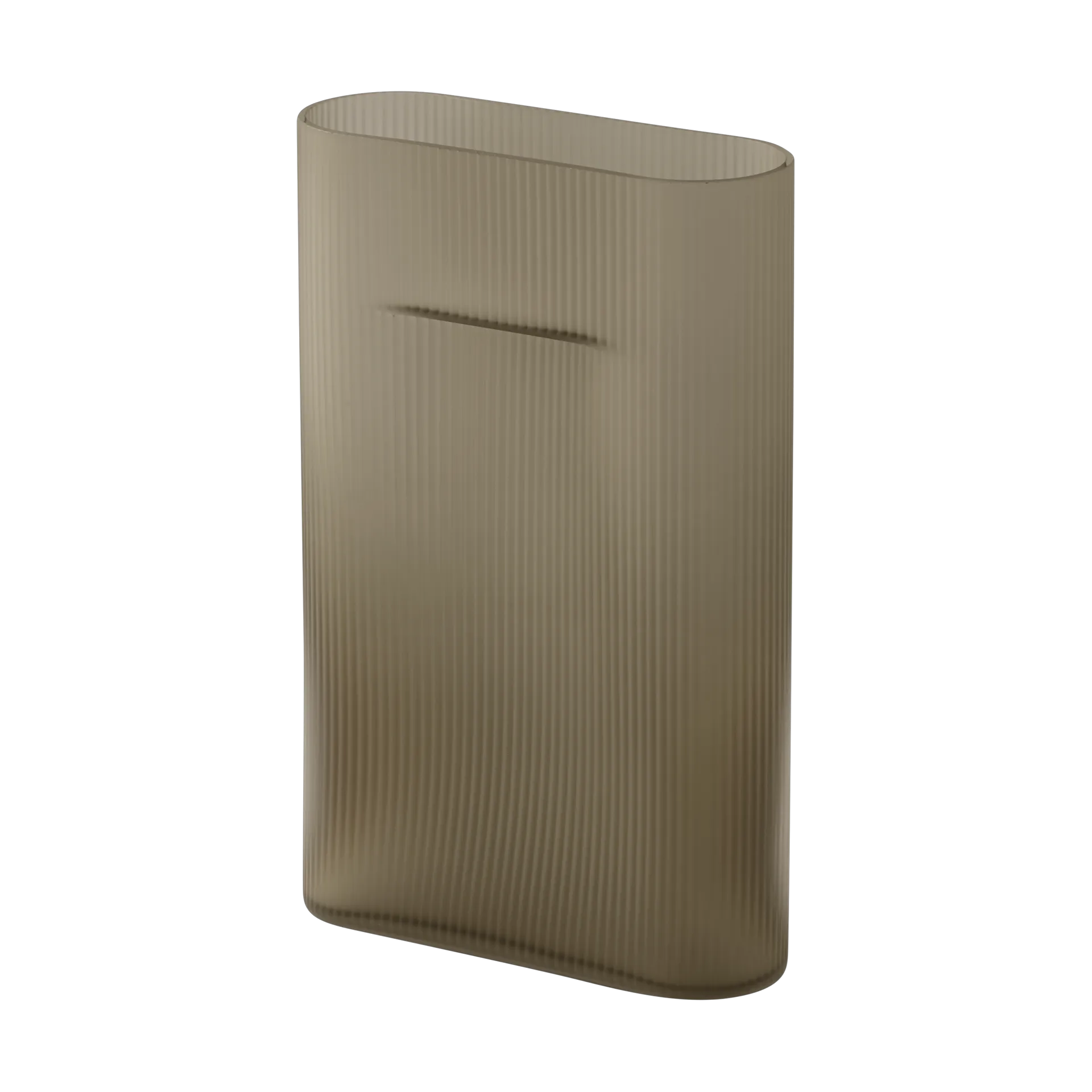 Ridge vase frostat glass 35 cm, Taupe Muuto