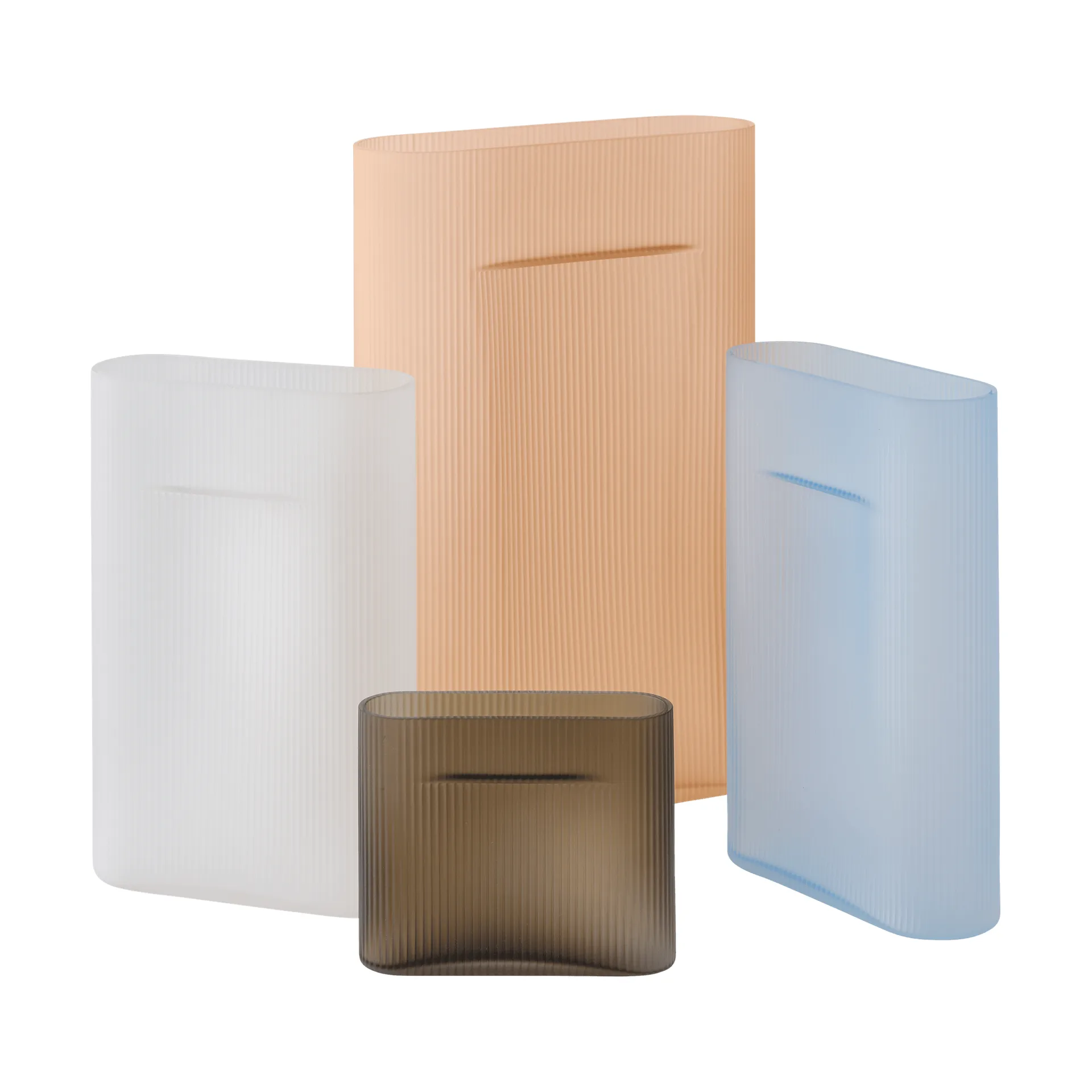 Ridge vase frostat glass 48,5 cm, Lyseoransje Muuto