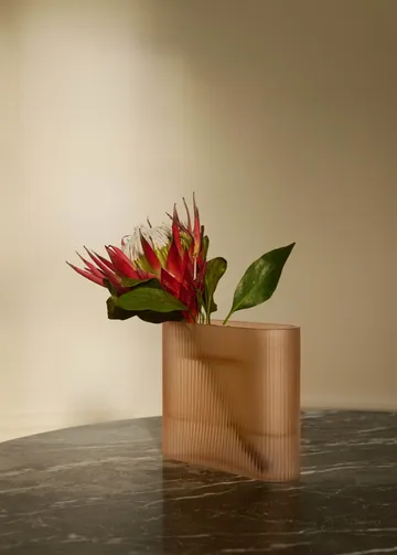 Ridge vase frostet glass 16,5 cm - Lyseoransje - Muuto