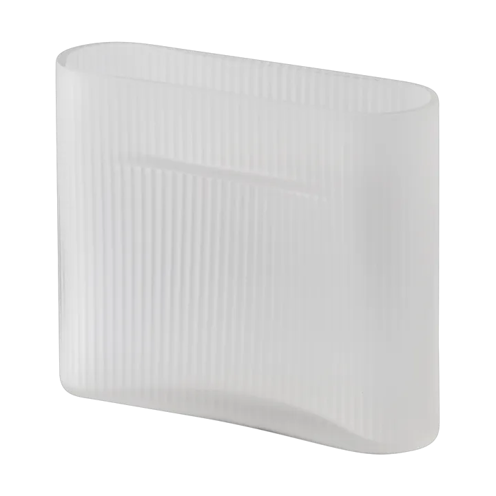 Ridge vase frostet glass 16,5 cm - White - Muuto