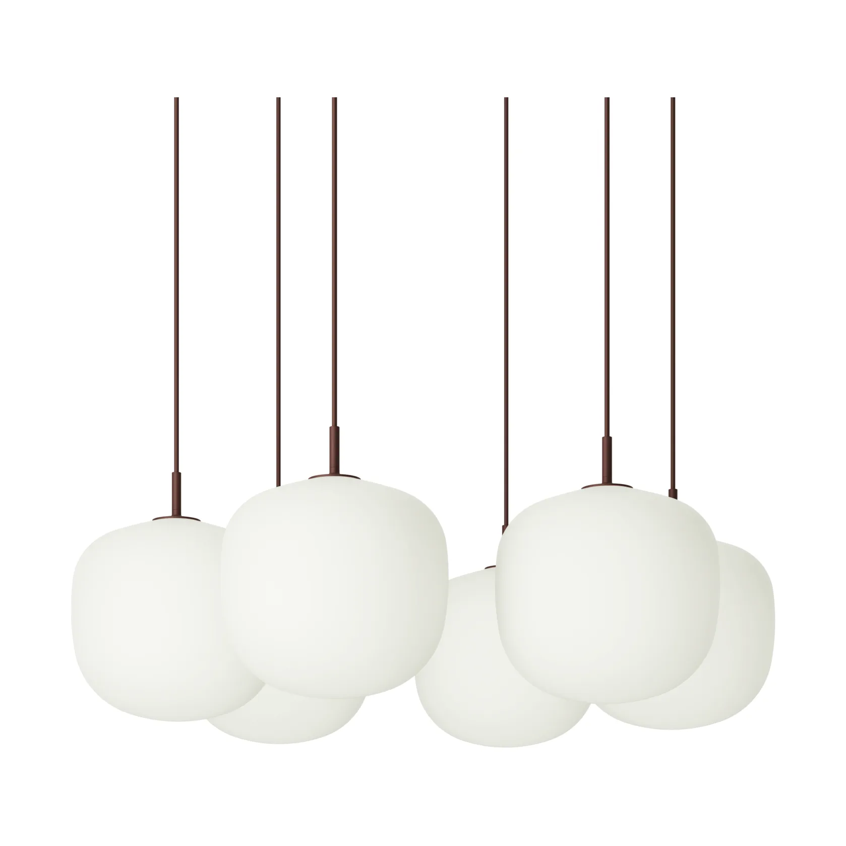 Rime Pendant Cluster 6 pendel, Dyp rød, Ø25 cm Muuto