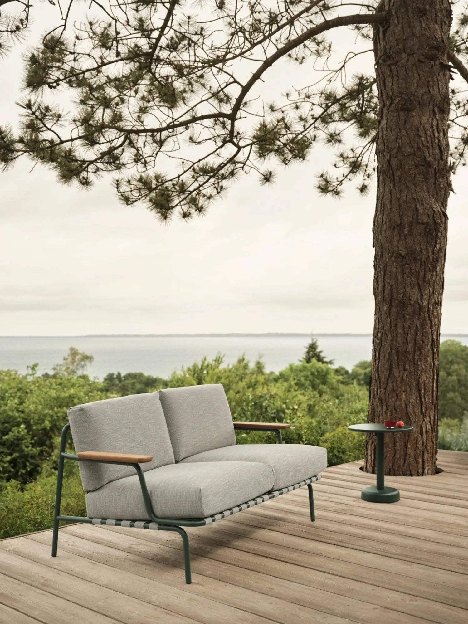 Settle 2-seters sofa, Ribbed Weave 2 Dark green Muuto