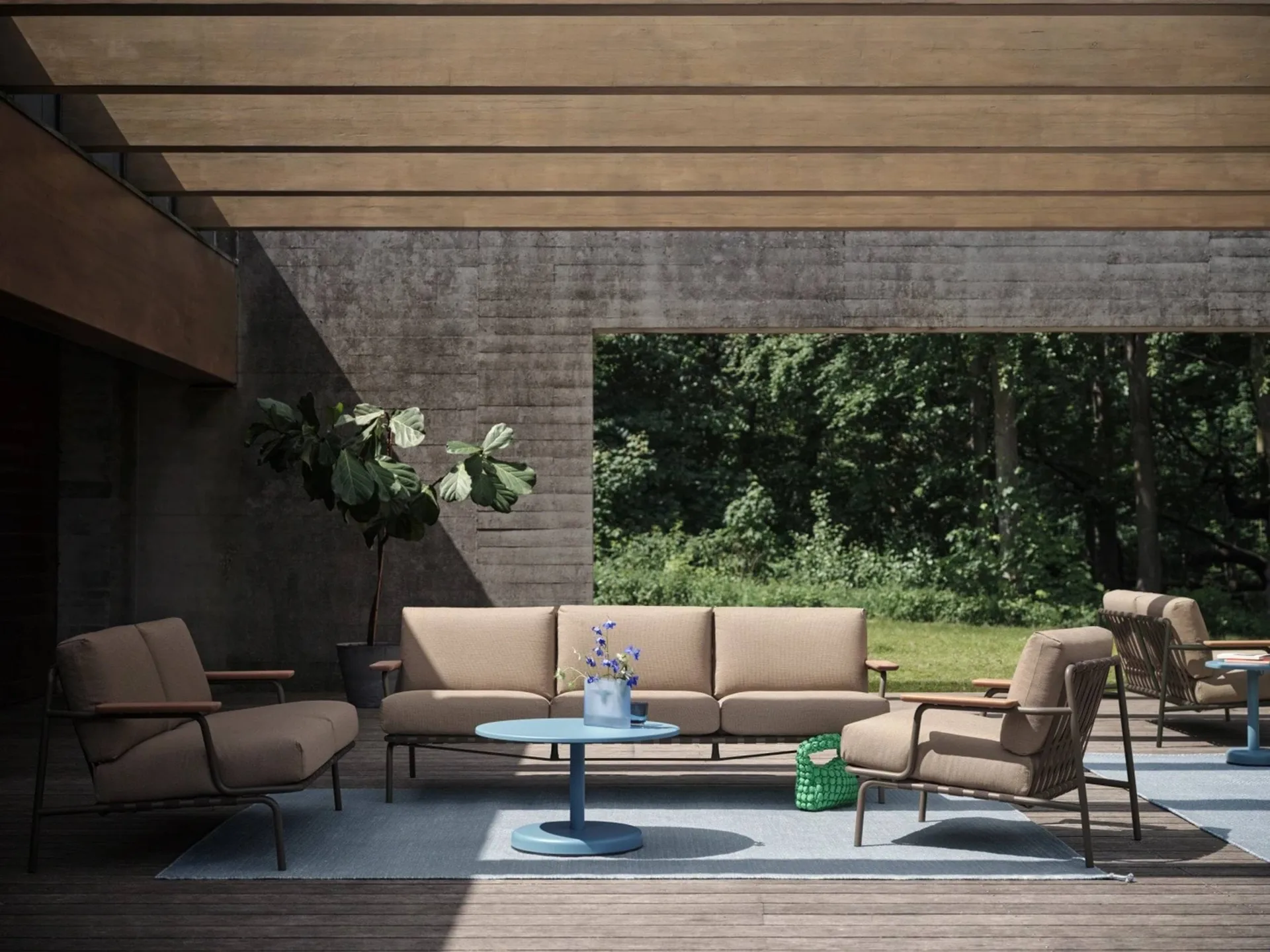 Settle 2-seters sofa, Ribbed Weave 5 Taupe Muuto