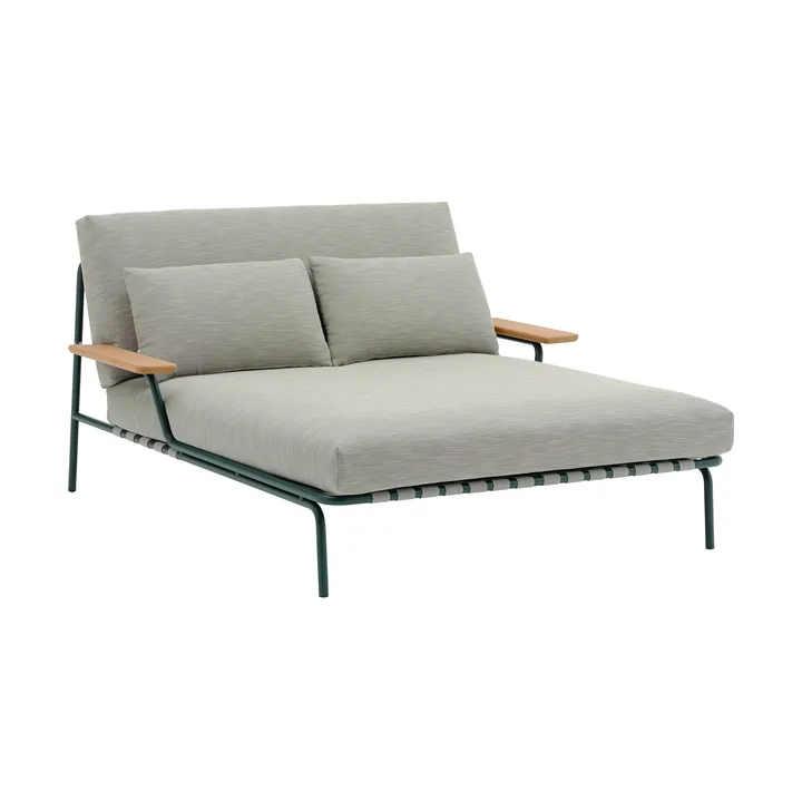 Settle loungeseng - Ribbed Weave 2-dark green, med armlener - Muuto