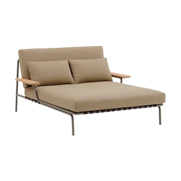 Settle loungeseng - Ribbed Weave 5-taupe, med armlener - Muuto