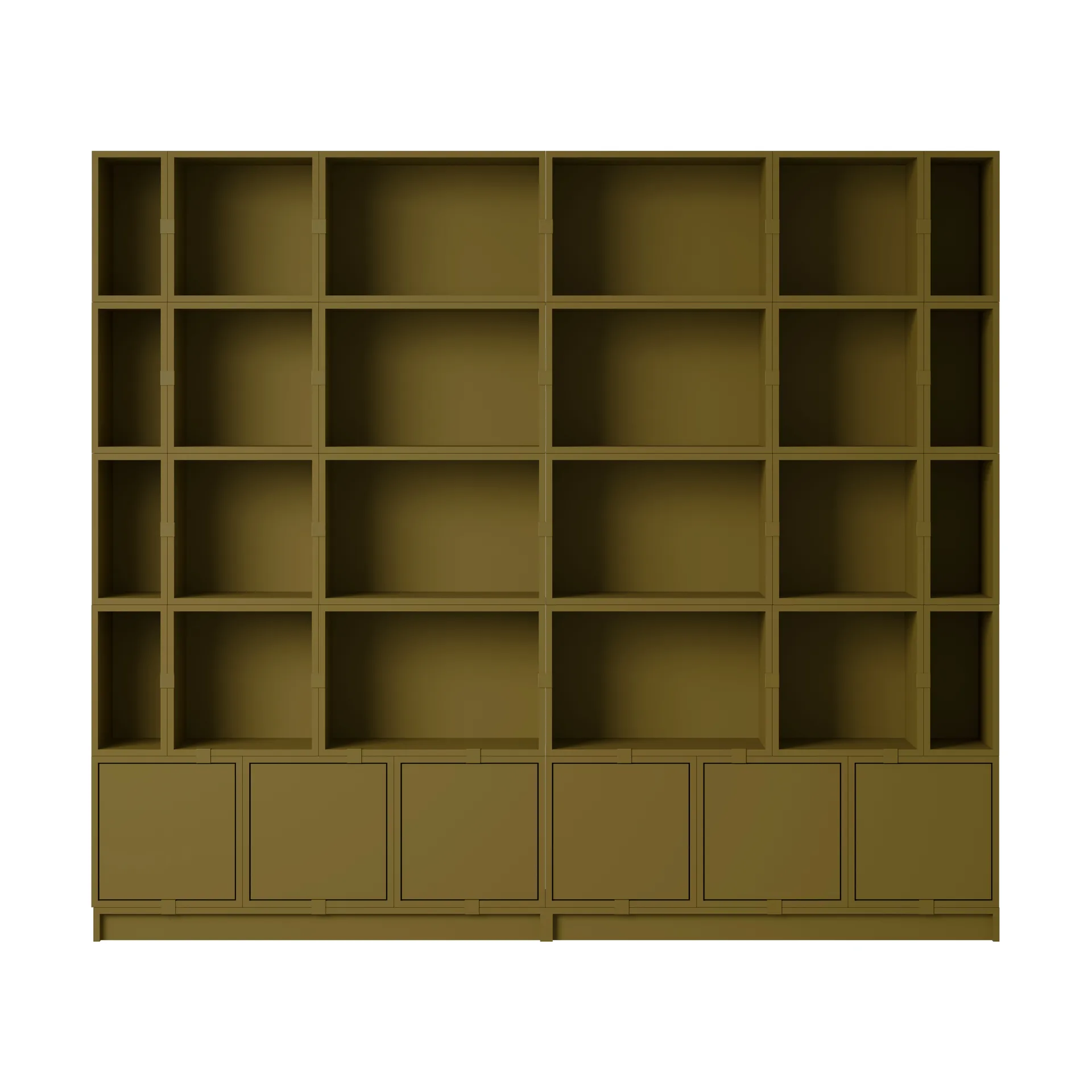 Stacked oppbevaringssystem bokhylle Configuration 1, Brown Green Muuto