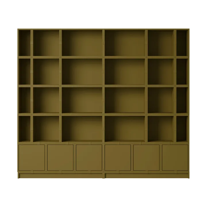 Stacked oppbevaringssystem bokhylle Configuration 1 - Brown Green - Muuto