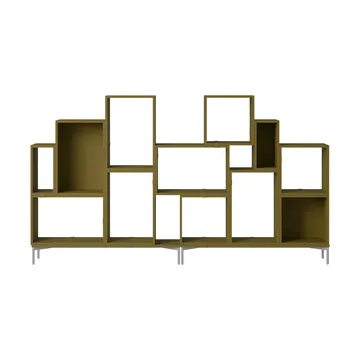 Stacked oppbevaringssystem bokhylle konfigurasjon 3 - Brown green - Muuto