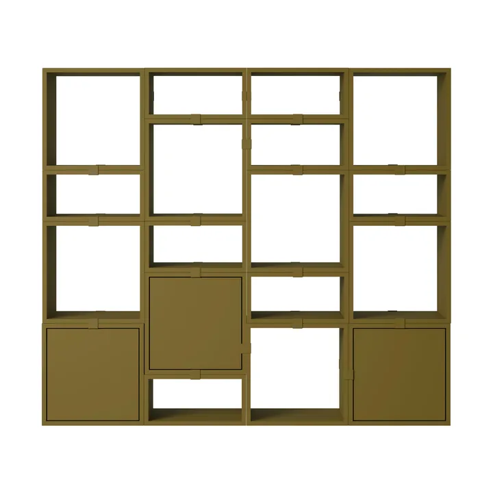 Stacked oppbevaringssystem bokhylle konfigurasjon 4 - Brown green - Muuto