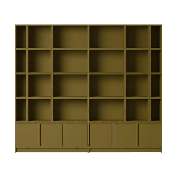 Stacked oppbevaringssystem Bookcase Configuration 1 - Brown Green - Muuto